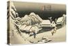 Night Snow at Kanbara, C. 1833-Utagawa Hiroshige-Stretched Canvas