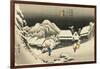 Night Snow at Kanbara, C. 1833-Utagawa Hiroshige-Framed Giclee Print