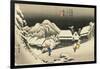 Night Snow at Kanbara, C. 1833-Utagawa Hiroshige-Framed Giclee Print