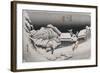 Night Snow, Kambara', from the Series 'The Fifty-Three Stations of the Tokaido'-Ando Hiroshige-Framed Giclee Print