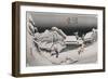 Night Snow, Kambara', from the Series 'The Fifty-Three Stations of the Tokaido'-Ando Hiroshige-Framed Giclee Print