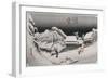 Night Snow, Kambara', from the Series 'The Fifty-Three Stations of the Tokaido'-Ando Hiroshige-Framed Giclee Print