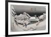 Night Snow, Kambara', from the Series 'The Fifty-Three Stations of the Tokaido'-Ando Hiroshige-Framed Giclee Print