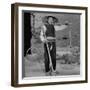 Night Soil Collector on Way to Work Armed with Long Spade and Baskets-null-Framed Photographic Print