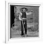 Night Soil Collector on Way to Work Armed with Long Spade and Baskets-null-Framed Photographic Print