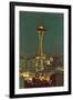 Night, Space Needle, Seattle, Washington-null-Framed Art Print