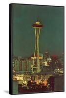 Night, Space Needle, Seattle, Washington-null-Framed Stretched Canvas