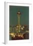 Night, Space Needle, Seattle, Washington-null-Framed Art Print