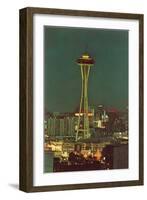 Night, Space Needle, Seattle, Washington-null-Framed Art Print