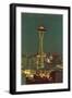 Night, Space Needle, Seattle, Washington-null-Framed Art Print