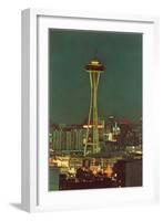 Night, Space Needle, Seattle, Washington-null-Framed Art Print