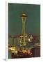 Night, Space Needle, Seattle, Washington-null-Framed Art Print