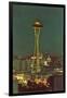 Night, Space Needle, Seattle, Washington-null-Framed Art Print