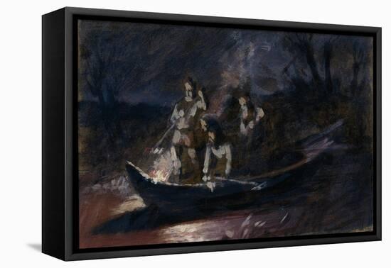 Night Spear Fishing, 1870S-Vasili Grigoryevich Perov-Framed Stretched Canvas