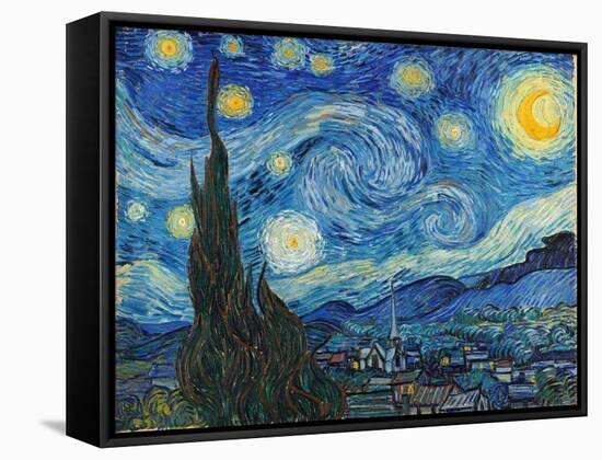 Night Star, 1889 (Oil on Canvas)-Vincent van Gogh-Framed Stretched Canvas