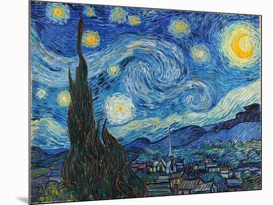 Night Star, 1889 (Oil on Canvas)-Vincent van Gogh-Mounted Giclee Print