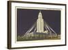 Night, State Capitol, Lincoln, Nebraska-null-Framed Art Print