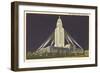 Night, State Capitol, Lincoln, Nebraska-null-Framed Art Print