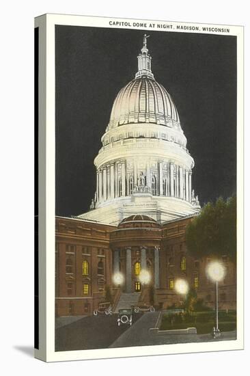 Night, State Capitol, Madison, Wisconsin-null-Stretched Canvas