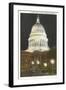 Night, State Capitol, Madison, Wisconsin-null-Framed Art Print