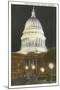 Night, State Capitol, Madison, Wisconsin-null-Mounted Art Print