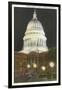 Night, State Capitol, Madison, Wisconsin-null-Framed Art Print