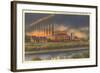 Night, Steel Mills, Niles, Ohio-null-Framed Art Print