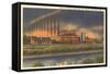 Night, Steel Mills, Niles, Ohio-null-Framed Stretched Canvas