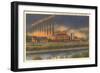 Night, Steel Mills, Niles, Ohio-null-Framed Art Print