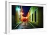 Night Street Scenic In Old San Juan-George Oze-Framed Photographic Print