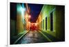 Night Street Scenic In Old San Juan-George Oze-Framed Photographic Print