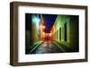 Night Street Scenic In Old San Juan-George Oze-Framed Photographic Print