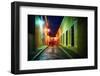 Night Street Scenic In Old San Juan-George Oze-Framed Photographic Print