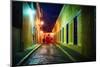 Night Street Scenic In Old San Juan-George Oze-Mounted Photographic Print