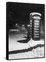 Night Study after a Fall of Snow Showing a Telephone Kiosk-null-Framed Stretched Canvas