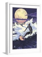 Night Surfer-Lantern Press-Framed Art Print