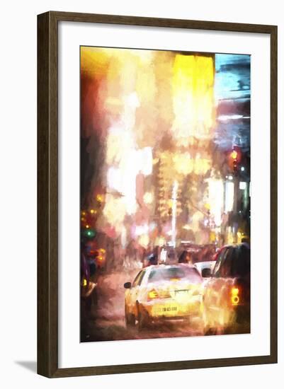 Night Taxi in New York-Philippe Hugonnard-Framed Giclee Print