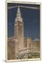 Night, Terminal Tower, Cleveland, Ohio-null-Mounted Art Print