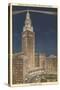 Night, Terminal Tower, Cleveland, Ohio-null-Stretched Canvas