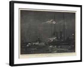 Night, the Royal Yacht Alberta in Portsmouth Harbour-Charles Edward Dixon-Framed Giclee Print