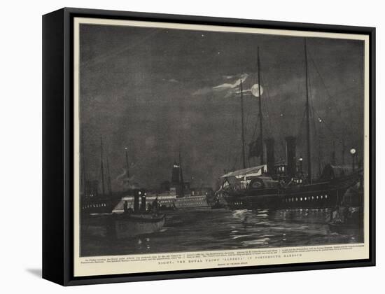 Night, the Royal Yacht Alberta in Portsmouth Harbour-Charles Edward Dixon-Framed Stretched Canvas