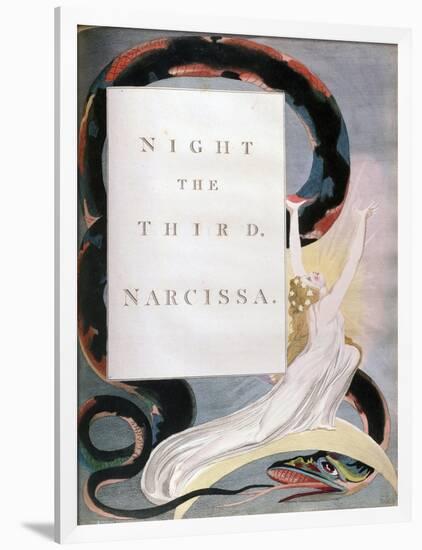 Night the Third Narcissa, Title-Page from the 'Nights' of Edward Young's Night Thoughts, C1797-William Blake-Framed Giclee Print