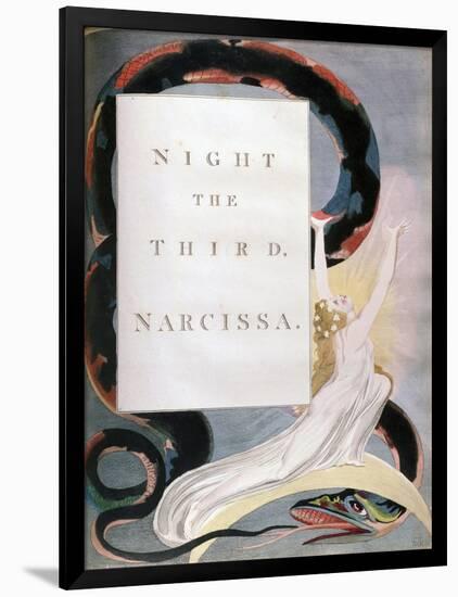 Night the Third Narcissa, Title-Page from the 'Nights' of Edward Young's Night Thoughts, C1797-William Blake-Framed Giclee Print