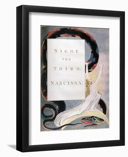 Night the Third Narcissa, Title-Page from the 'Nights' of Edward Young's Night Thoughts, C1797-William Blake-Framed Premium Giclee Print