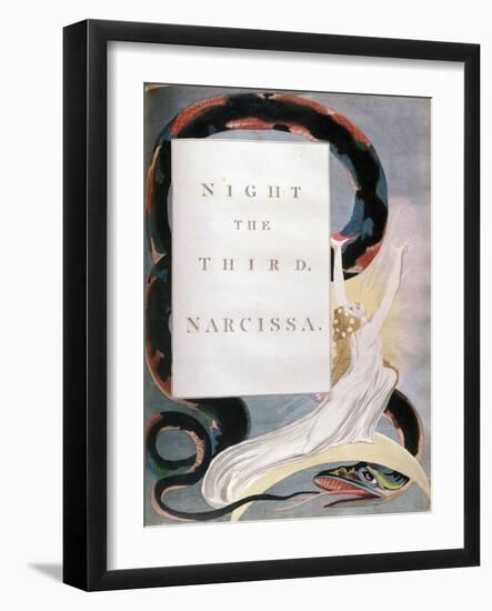 Night the Third Narcissa, Title-Page from the 'Nights' of Edward Young's Night Thoughts, C1797-William Blake-Framed Giclee Print