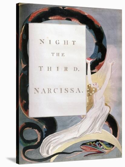 Night the Third Narcissa, Title-Page from the 'Nights' of Edward Young's Night Thoughts, C1797-William Blake-Stretched Canvas