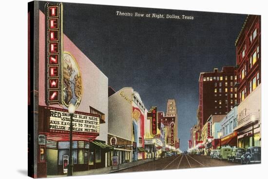 Night, Theatre Row, Dallas, Texas-null-Stretched Canvas