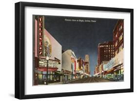 Night, Theatre Row, Dallas, Texas-null-Framed Art Print