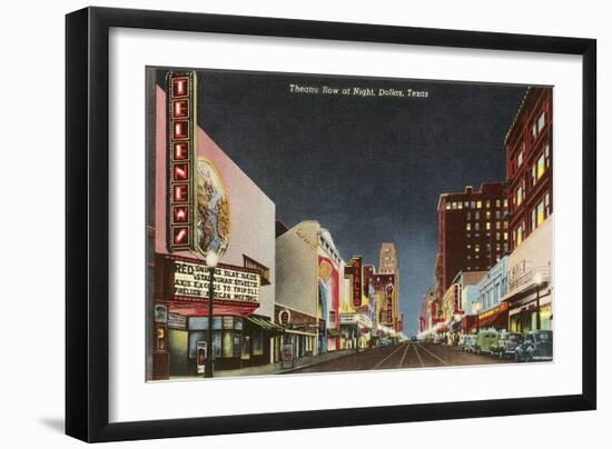 Night, Theatre Row, Dallas, Texas-null-Framed Art Print