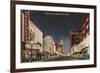 Night, Theatre Row, Dallas, Texas-null-Framed Art Print